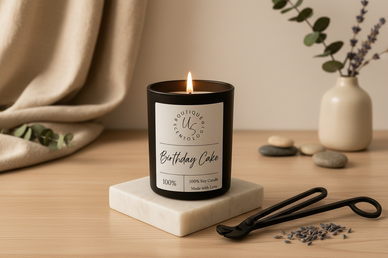 10 oz Luxury Soy Candle in elegant setting