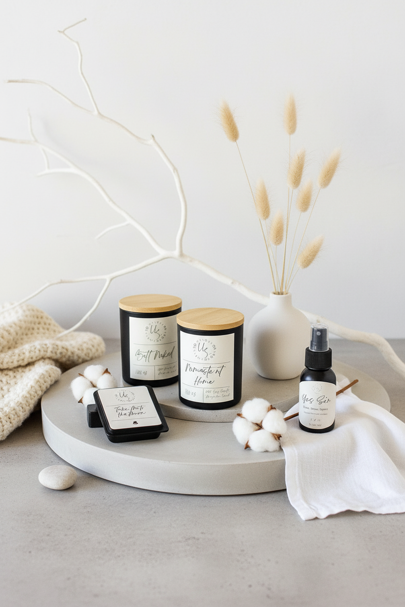 Modern luxury candle staging